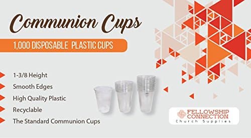 Communion Cups - 1000 Cups Per Box - Plastic - Fits Standard Holy Communion Trays (Clear) (Clear)