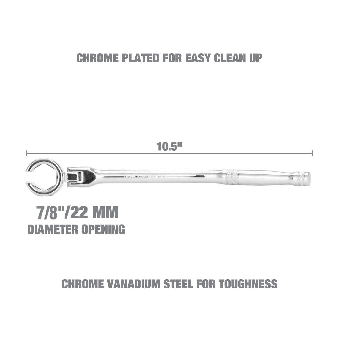 OEMTOOLS 33625246 7/8" (22MM) O2 Sensor Wrench, Oxygen Sensor Wrench for Ford 4.6 and 5.4 Engines, Swivel Head Socket, Chrome Vanadium Steel, Posi-Grip for High Torque