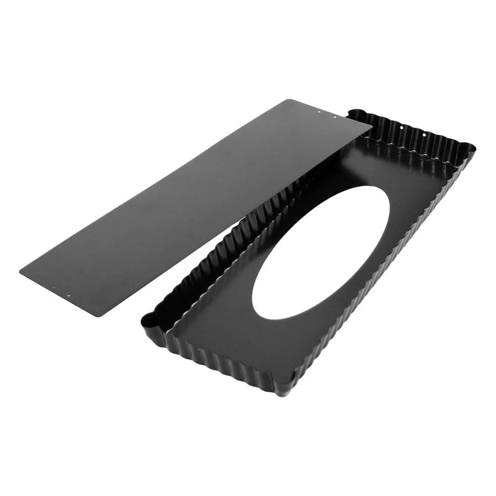 TERRIFI Non-Stick Quiche Pan Tart Pan with Removeable Bottom Rectangular Pie Baking Pan (1 Pack, 36x15cm)