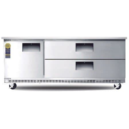 72" Three Section One Door, Two Drawer Combo Undercounter Refrigerator