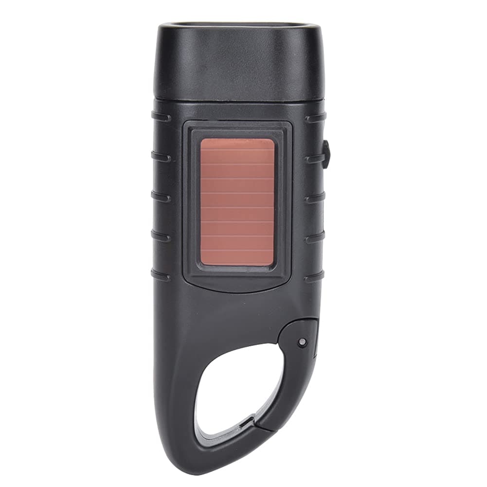 ciciglow Emergency Flashlight, AT5503 Portable Hand Crank Solar Powered Flashlight LED Emergency Dynamo Torch for Outdoor Camping(Black)