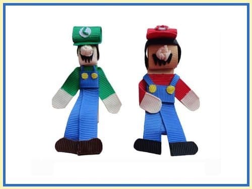 2pc Set Mario & Luigi Hair Bow Clips