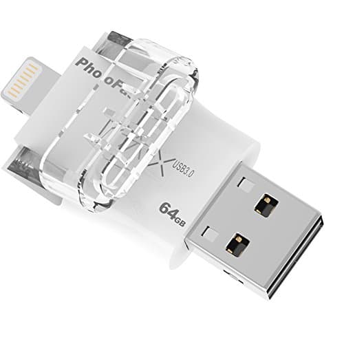 Gigastone USB 3.0 64GB Flash Drive for iPhone, Easy Multi Function App, Lightning, iFlashDrive, OTG High Speed, iOS iPad PC Mac Windows Linux, Backup Facebook Instagram Dropbox