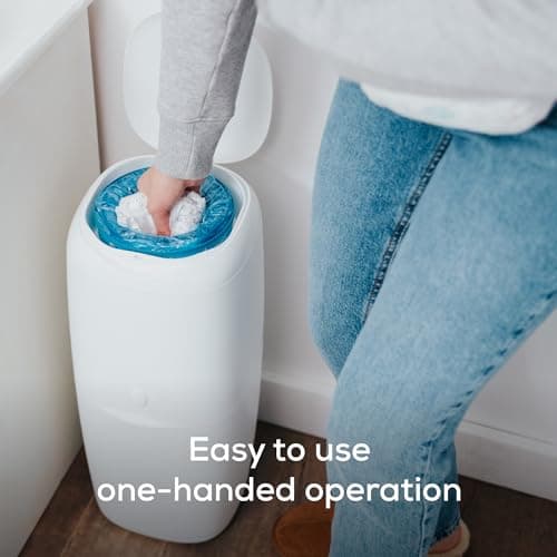 Angelcare - Nappy Disposal System - Includes 3 Round Refills - Push & Lock System