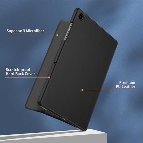 EasyAcc Case for Samsung Galaxy Tab A9+ Plus 11 Inch 2023 Tablet, Ultra Thin Cover with Stand PU Leather Protective Cover for Samsung Tab A9+ (SM-X210/SM-215/SM-216), Black