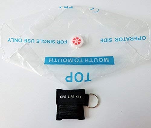 Elysaid CPR Barrier Keychain with Cpr Face Shield CPR Life Key for CPR Aed Training Black (2)