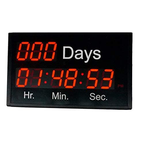 BTBSIGN Large LED Wall Clock Count Down/Up Special Event Day with Wireless Remote 2.3inch 9Digits