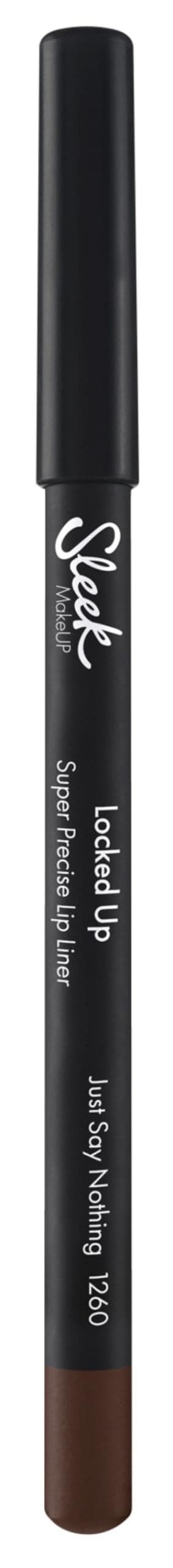 Sleek MakeUP Locked Up Super Precise Lip Liner, Long Lasting, Super Pigmented, Just Say Nothing (Dark Brown) 1.8g