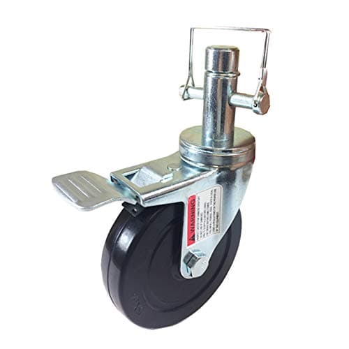 5" Scaffold Rolling Tower Caster 1 Inch Round stem Hard Rubber Wheel Caster (1 PC)