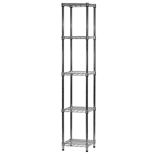 14" d x 14" w x 54" h Chrome Wire Shelving with 5 Shelves