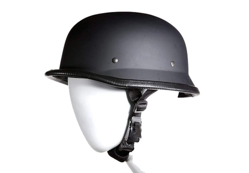 German Novelty Flat Black Motorcycle Biker Decorative Hat (L, Flat Black)