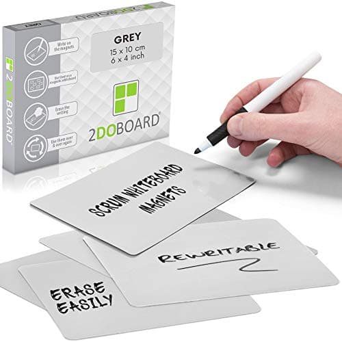 Magnetic Notes or Magnetic Sticky Notes 6 x 4 Inch - Set of 25 Pieces (Grey)