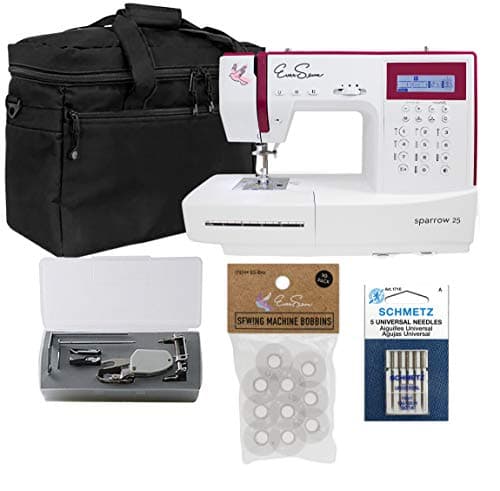 Ever Sewn Sparrow 25 – 197 Stitch Computerized Sewing Machine with Quilting Bundle