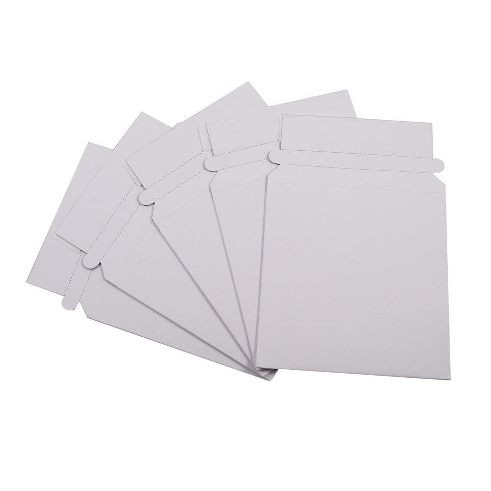Maxtek50 Stay Flat CD/DVD White Cardboard Mailers,5 1/4 x 5 1/4 inch, Self Seal Adhesive with Flap