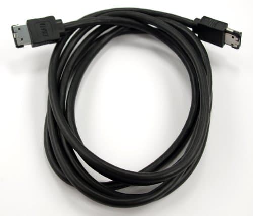 Premium 6ft Shielded eSATA (External Sata) Round Cable, SATA III 6Gb/s Speed Support - Black