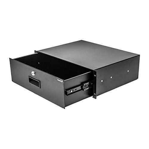 NavePoint NavePoint Rack Mount Drawer for 19-Inch Server Cabinet Case Or DJ with Lock and Key 3U Black