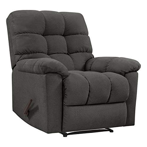 Domesis Gresham - Cotton Wall Hugger Reclining Chair - Plush Low-Pile, Dark Gray