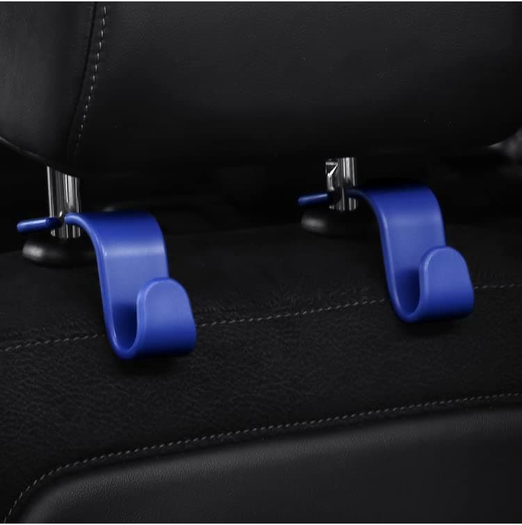car backrest Hook, Multi-Functional Rear seat Bracket, Creative Hidden Plastic car seat Back Hook, Creative seat headrest Hook, car Hook, Interior Decoration, car Sorting Hook (Blue)