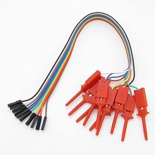 Test Hook Clip, 10 in 1 Logic Analyzer Cable Gripper Probe Test Hook Kit Set for Electronic Experiment