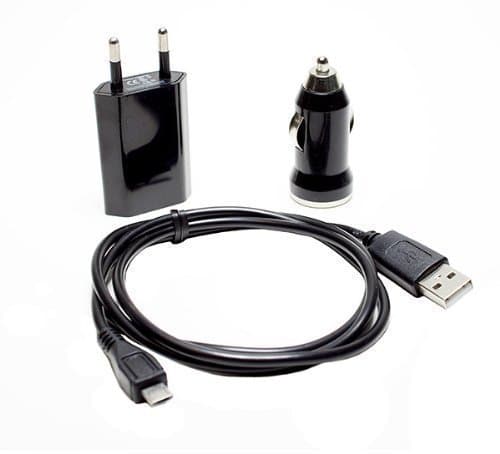 mobilefox® 3 in 1 Micro USB Charger Kit for Samsung Galaxy Ace GT-S5830 / GT-S5830i Including Charging/Data Cable/AC Adapter/Car Adapter