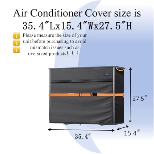 Mini Split Air Conditioner Cover for Outside Units,600D Waterproof Air Conditioner Mini Split Cover,Outdoor Rectangular Air Conditioner Covers for AC Units, Fits up to 35.4 "L x15.4 "W x27.5"H.