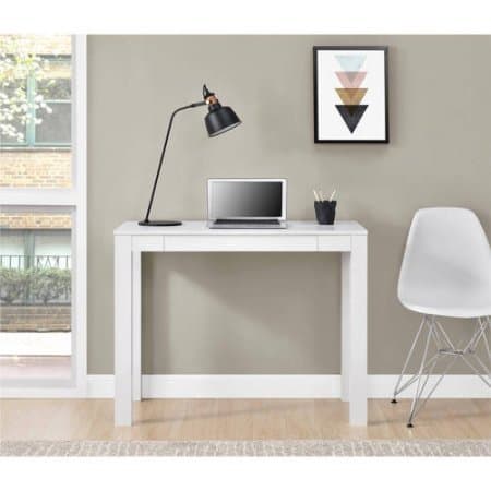New Parsons Desk with Drawer, Multiple Colors (White)