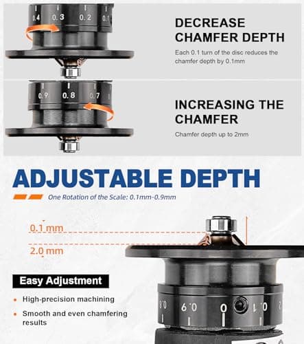 Portable Pneumatic Chamfering Tool Deburring-Trimming - 45 Degree Ultra Light Handheld Linear Air Beveling Tool for Metal, Mini Chamfering Machine Arc Edge Beveler Kit with Precision Blade Inserts