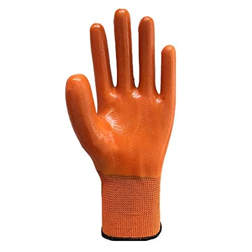 SSWW Half Pvc Multipurpose Heavy-Duty Reusable Washable Coated Work Safety Hand Gloves For Gardening Industrial Agricultural Cleaning For Men & Women Plain Coating Glove Hand Protection Safety Industrial Gloves Hand Gloves For Mechanical Risk Coated Work Gloves For Industrial Safety Anti-Cut Protection Hand Safety Gloves - Ideal For, Construction, Material Handling Industrial Safety Nylon Anti Cut - Resistant Hand Gloves (Orange) (Orange |Pack Of 5 Pairs)