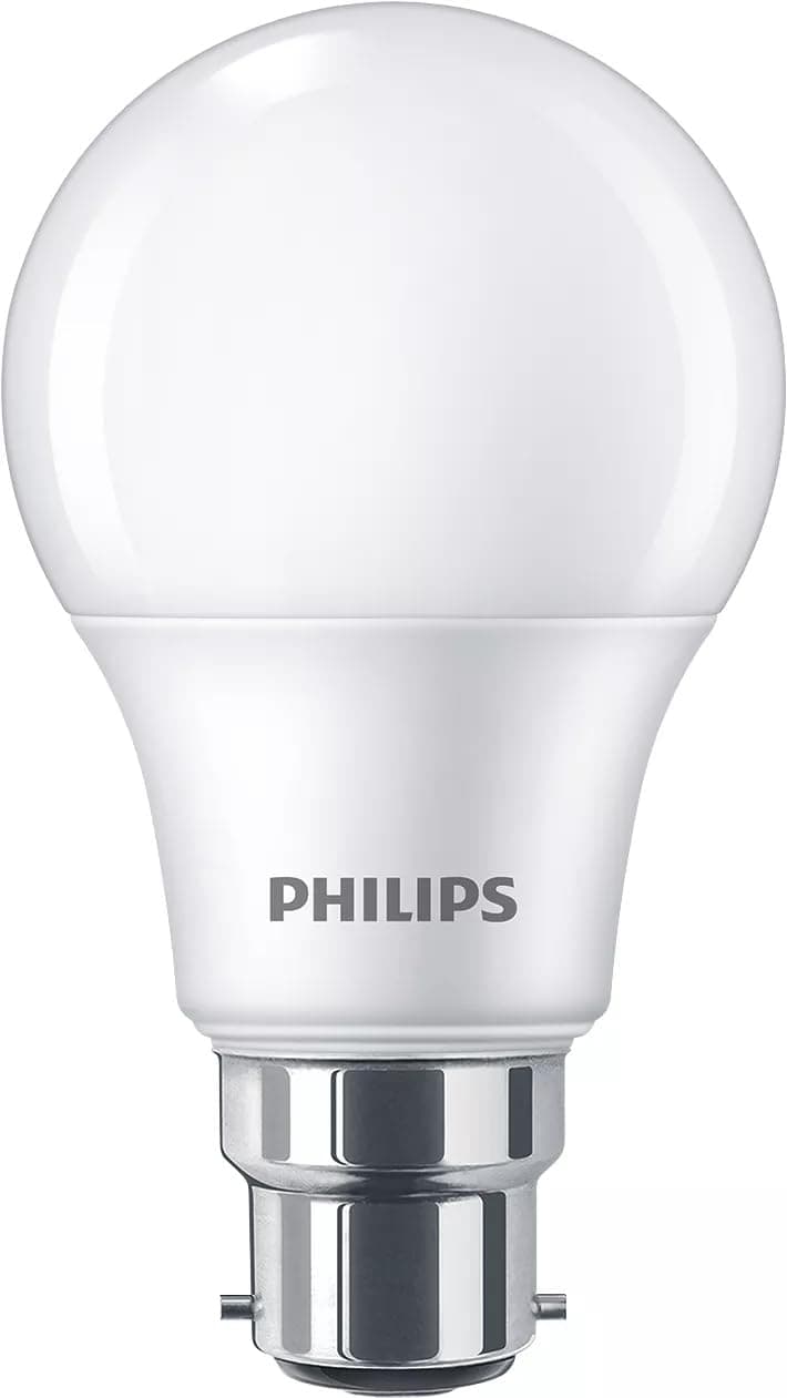 Philips LED Frosted A60 Light Bulb 3 Pack (Warm White 2700K - B22 Bayonet Cap) 60W, Non Dimmable for Home Indoor Lighting, Value Range