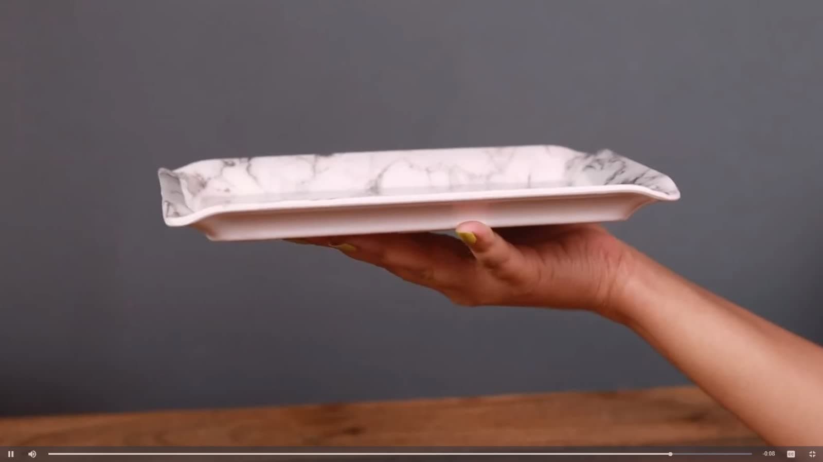 Naivete Marble Printed Black Melamine Serving Rectangular Tray For Kitchen, Dining, Serving And Desk Tray Set (Small, Medium, Large) -Pack Of 3