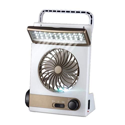 3-in-1 Solar Fan with Camping Light Multi-Functional Camping Fan with Eye-Care LED Table Lamp Flashlight Solar Light Fan