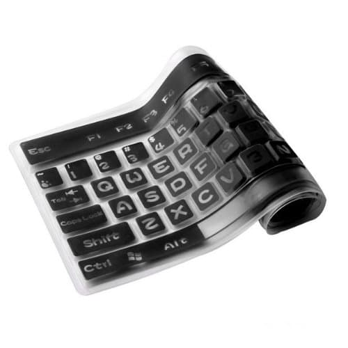 Folox Desktop Computer Keyboard Skin Protector Cover for Standard Fullsize 101 Keys Keyboard (Black)