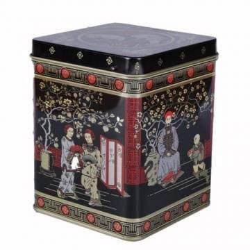 Classic Black Jap Classic Tea Caddy/Kitchen Storage Tin - 8oz - Height 11cm