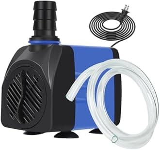 AQUANEAT Fountain Pump, 480 GPH Submersible Water Pump with 5 ft Tubing, for Aquarium Fish Tank, Pet Water Fountain, Hydroponics, Pond Waterfall Filter Pump