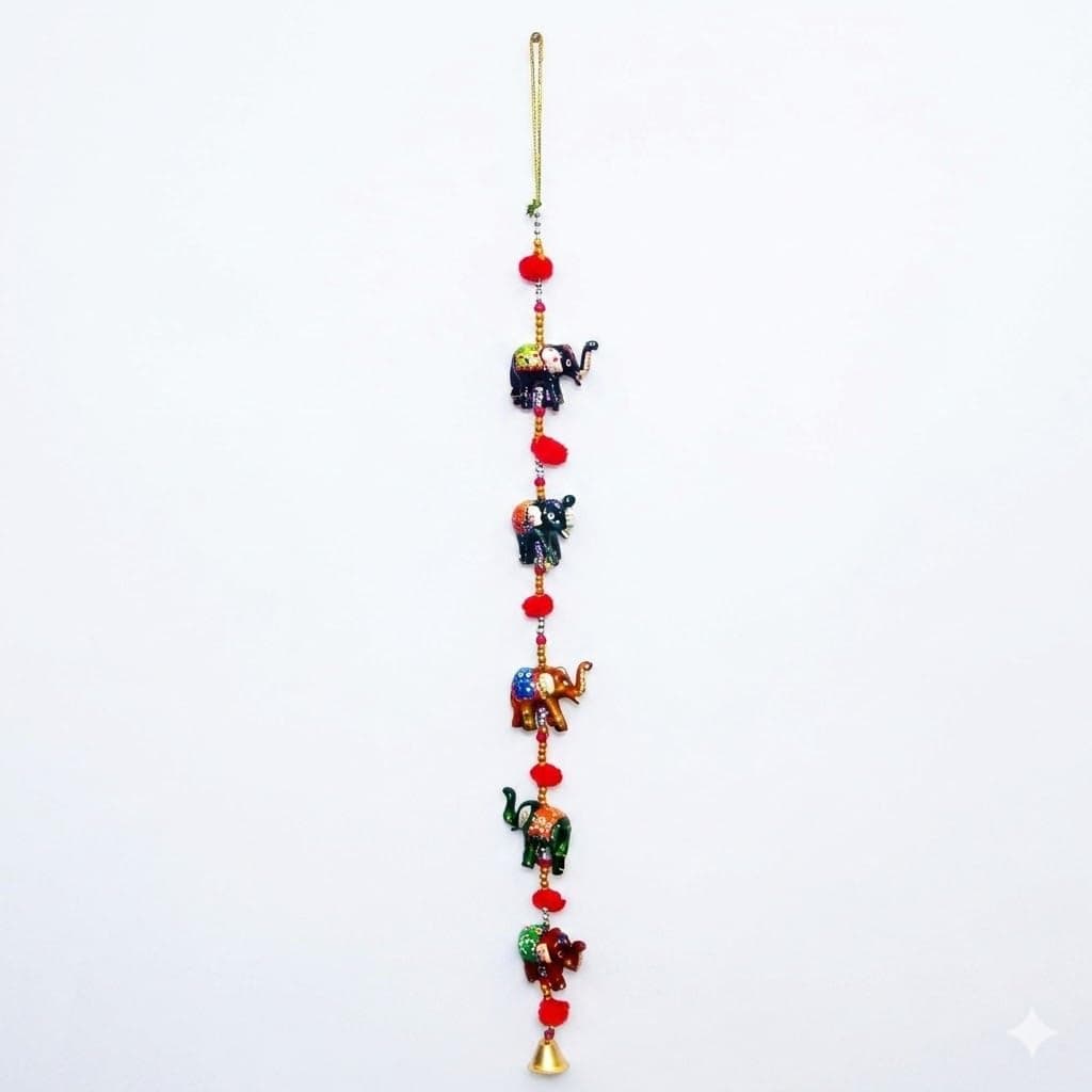 Indian Traditional Five Small Elephant Hanging Layer, Door, Wall, Decorative