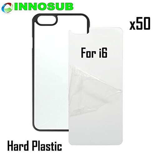 50 Black Blank iPhone 6 Plastic case Printable for heat and sublimation printing/Personalize/50 cases+50insert