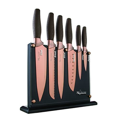 7 Pc Titanium Coated Knife Block Set (Titanium)