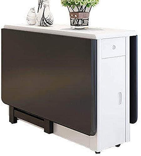 Retractable Folding Dining Table ，Simple Modern Solid Wood Furniture Small Apartment Dining Table Rectangular Computer Desk(Color:B)