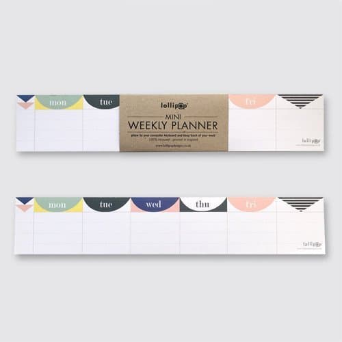 Lollipop Studio WPK0001 Mini Keyboard Weekly Planner - Pastel Colours