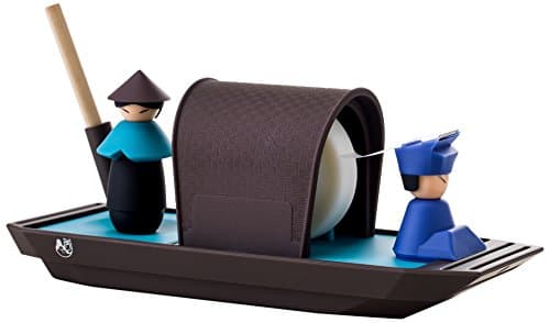 iThinking Formosa Treasure ITK-CM8002-B Rowboat Desk Accessory, Includes Tape Dispenser, Storage Box, Pen Holder, Magnetic Paper Clip Holder, Blue