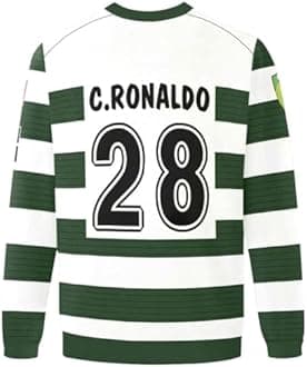 Ronaldo #28 Sporting Retro Long Sleeve 02/03 Soccer Jersey for Men Fan Version