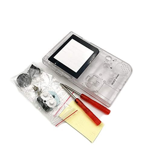 Full Housing Case Cover Housing Shell Replacement for Gameboy Pocket Game Boy Pocket Console GBP Shell Case with Buttons Kit (Clear)