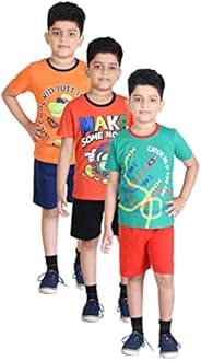 Boys Cotton Half Sleeve T-Shirt and Shorts Set