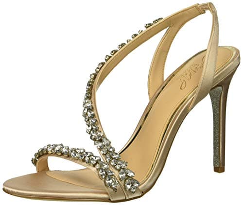 Jewel Badgley Mischka Women's JAVA Sandal, champagne, 8.5 Medium US