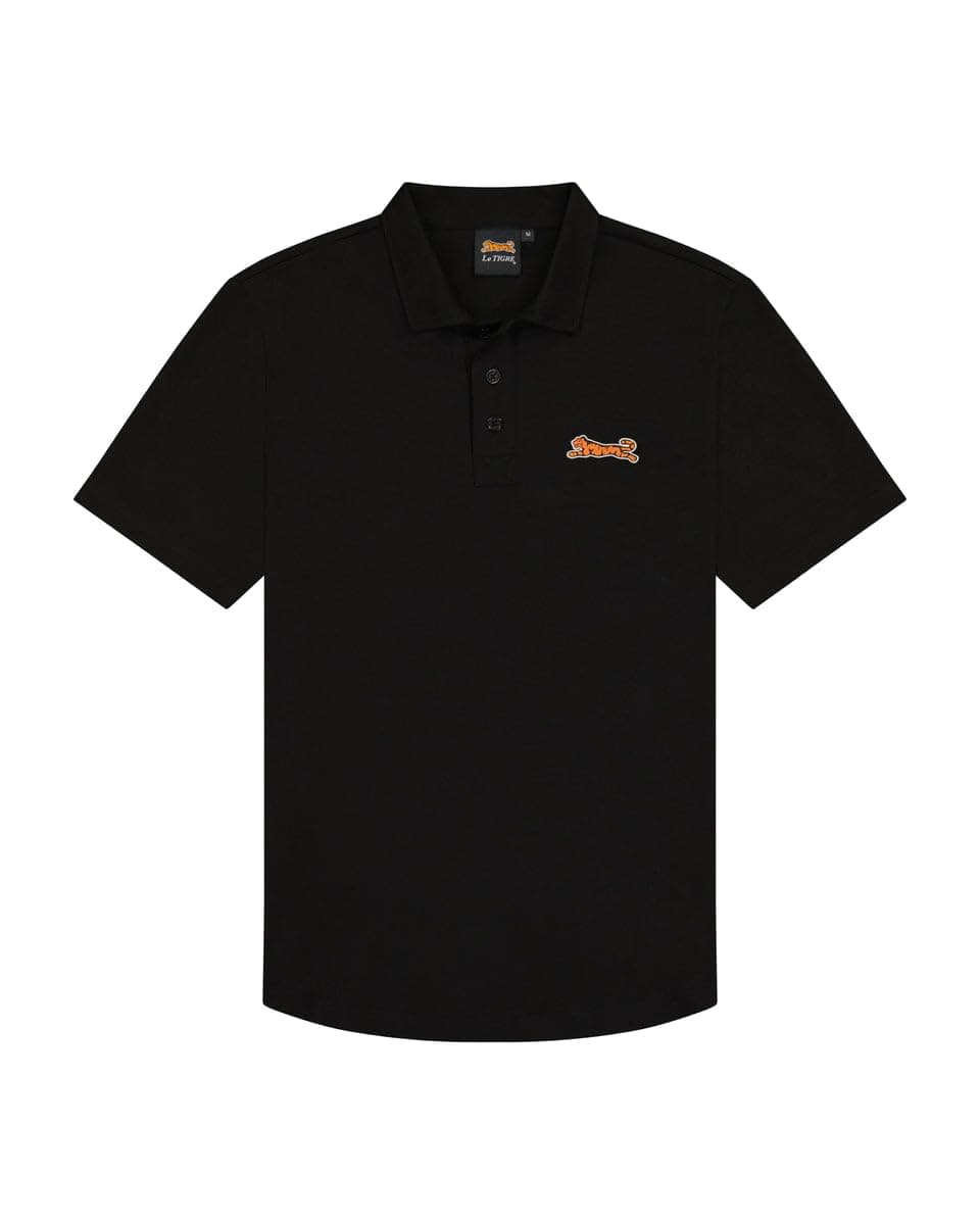 Le TIGRE Mens Classic Polo - Cotton, Polyester, and Elastane Blend Collared Short Sleeve Shirt with Button Closure