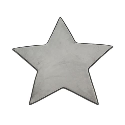 Monbeautapis Star-shaped Rug Non-slip Extra Soft Polyester Flannel 90 x 90 cm, polyester, gray, 90x90 cm