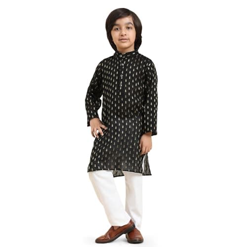 Pro-Ethic Style Developer Boy's Cotton Printed Kurta Pajama For Kid'S s Traditional Dress Kurta Pajama Set