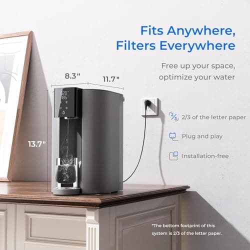 Waterdrop CoreRO Countertop Reverse Osmosis System, with Maxblue MB-PWT Portable Pure Water Tank, NSF/ANSI 372 Certified, 3:1 Pure to Drain, No Installation, WD-C1H