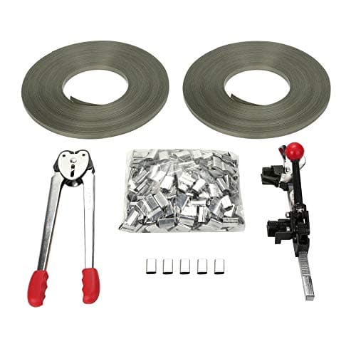 Simoner Manual Strapping Tool Set, Durable Hand Strapping Banding Packing Machine with Metal Seal & Poly Strap
