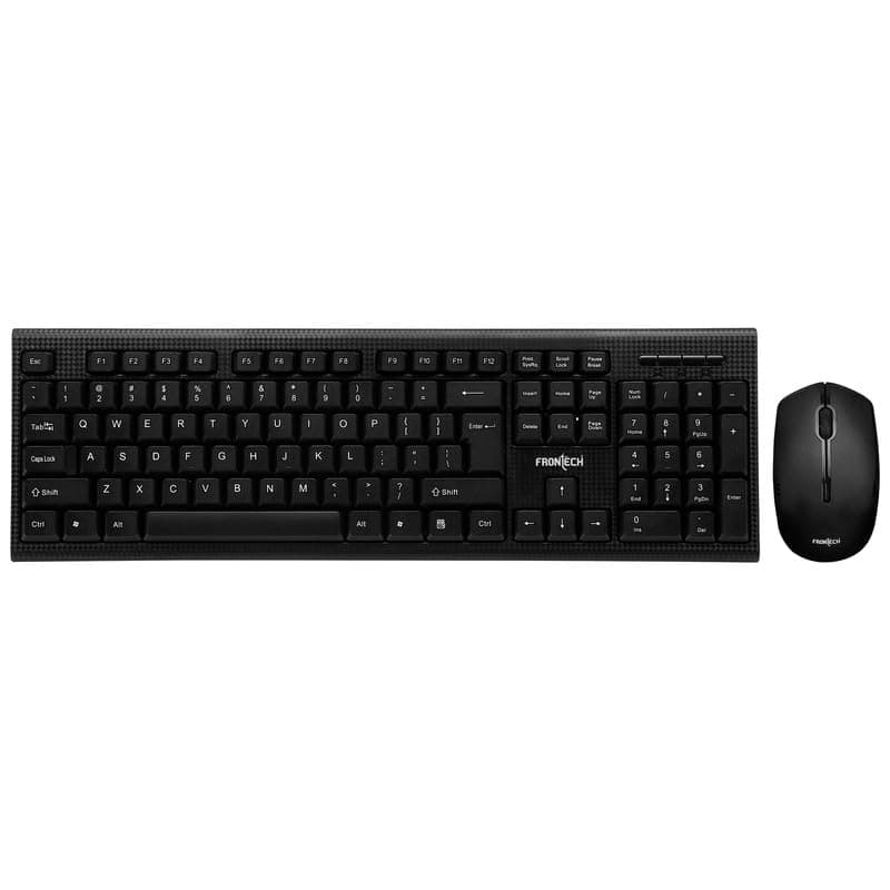 FRONTECHWireless Keyboard and Mouse Combo | Membrane Keys with Retractable Stands | USB Plug & Play | Ergonomic & Comfortable Design | 1 Year Warranty (KB-0026, Black)